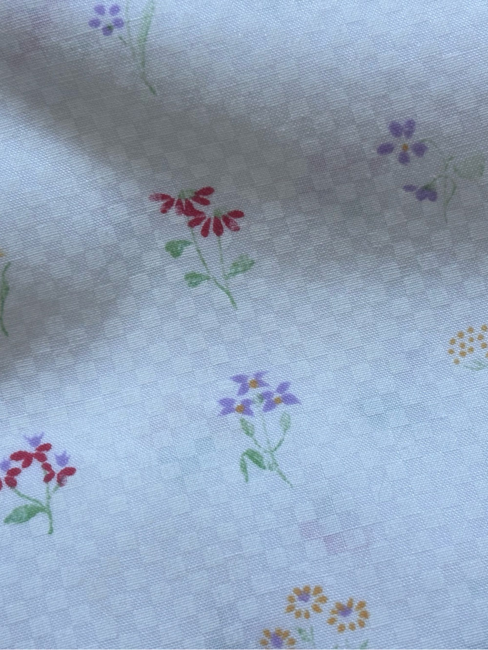 Vintage Floral Cotton Full Top Sheet 92”x80”